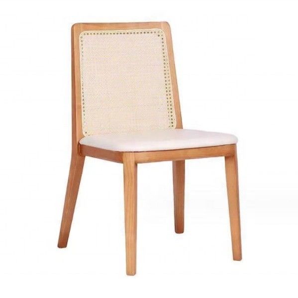 NC/PU Paint Finish Wood Upholstered Dining Chair for Modern Nordic Design and Solid Wood Style