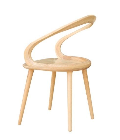 Restaurant Furniture Modern Solid Wood Dining Chair with Cerise Finish and Nordic Design