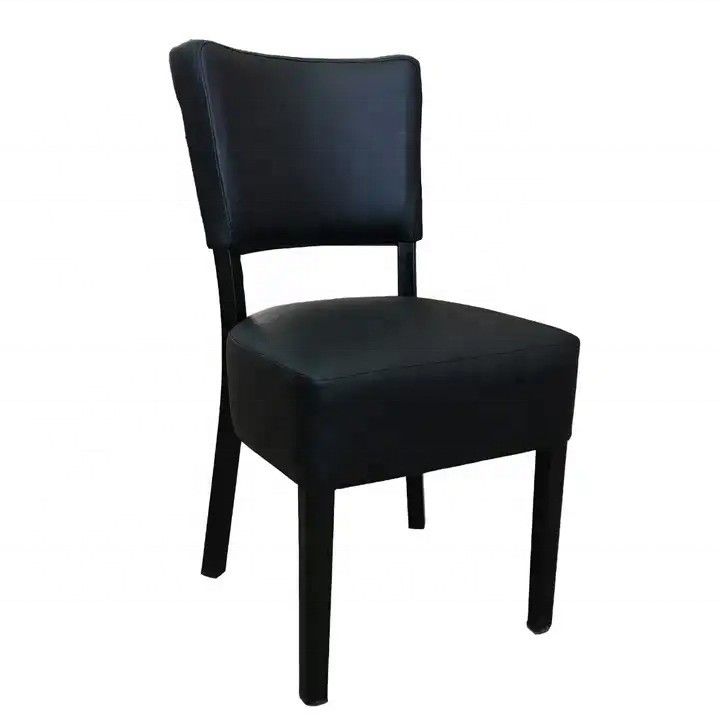 Walnut PU Leather Upholstered Dining Chair for Cafes Restaurants and Hotel Event Banquets