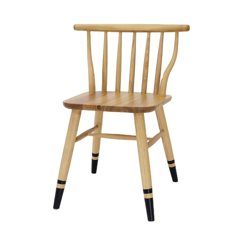 Modern Design Style Nordic Exquisite Workmanship Windsor Solid Wood Dining Chair for Restaurant Seating Furniture