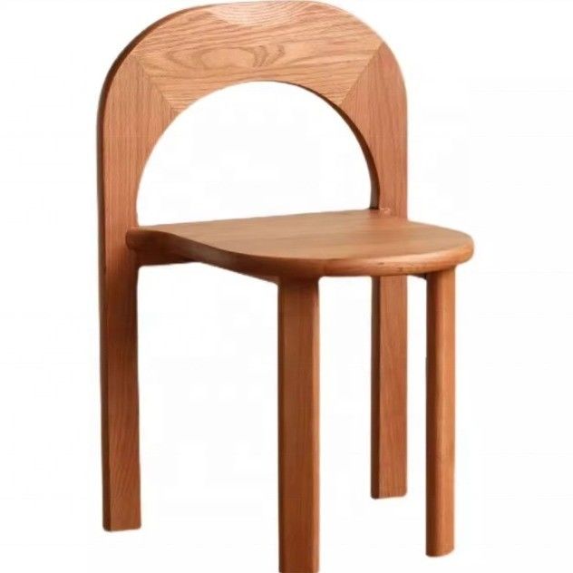 Solid Black Wooden Leg Dining Chair with Classic Style U-shaped Backrest and Lift Chair Style