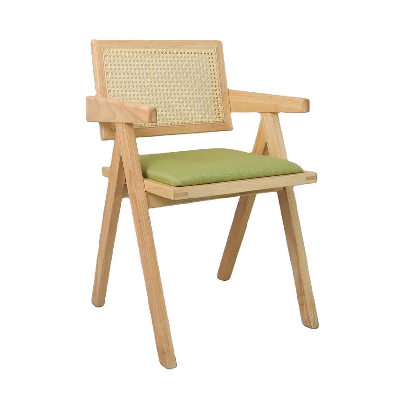 Hotel Restaurant Furniture Hot Nordic Solid Wood Dining Chairs with Upholstered Rattan Backrest in High Demand
