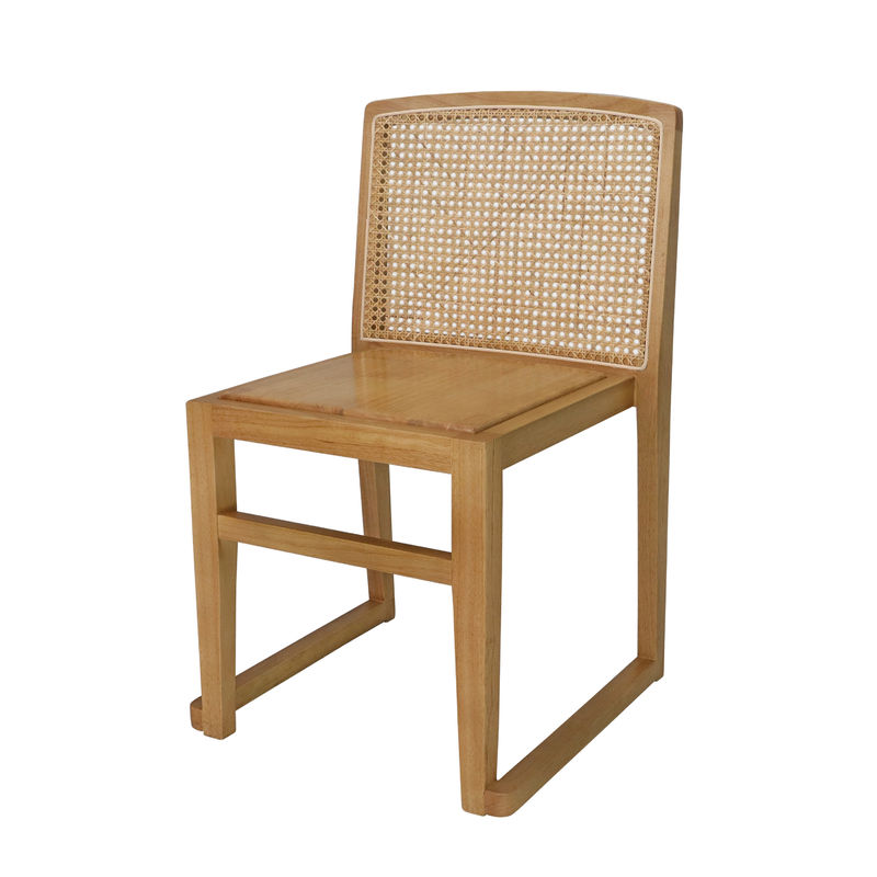 Modern U Stackable Rattan Backrest Solid Wood Dining Chairs NO Folded Perfect for Hotel Restaurant Upgrade and Renovation