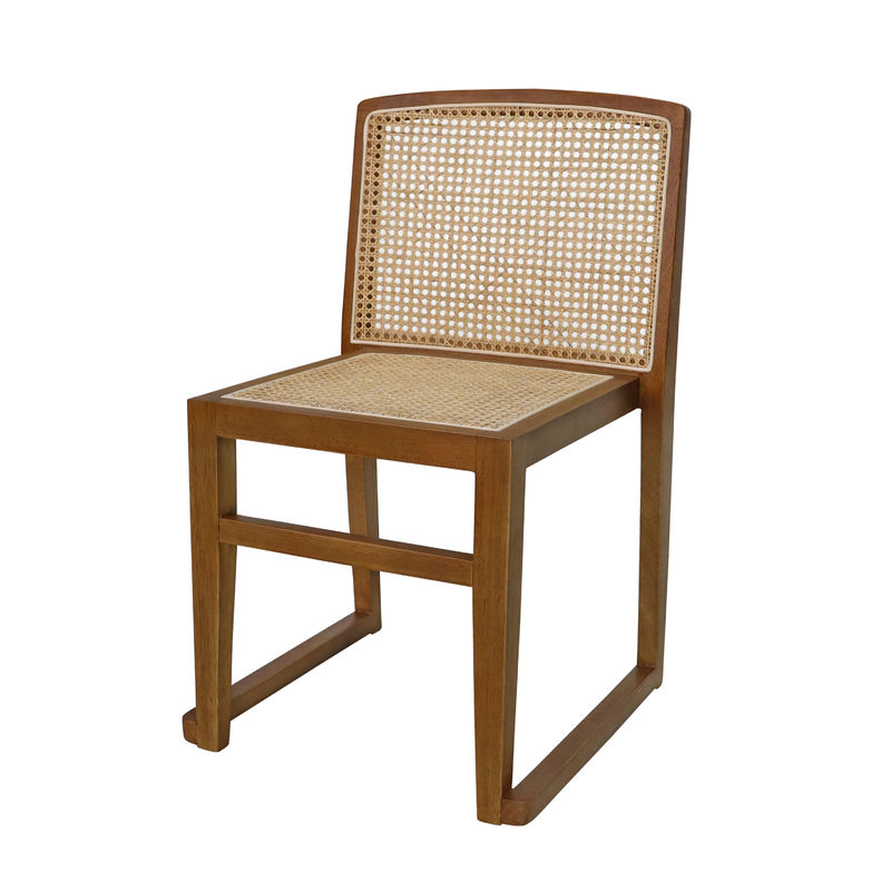 OEM Service Accepted Nordic Furniture Stackable Rattan Backrest Solid Wood Dining Chair for Hotel Restaurant