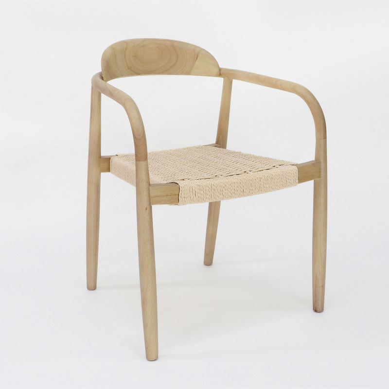 W55*D54*H76CM Modern Design Home Furniture Hand-woven Cord Solid Wood Dining Chair