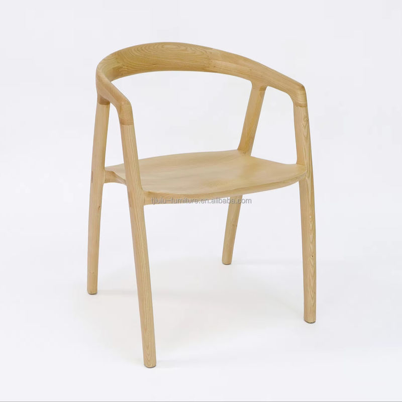 Solid Wood Dining Chair with Nitrolacquer Finish and NO Folded Design at Reasonable in Ash Wood