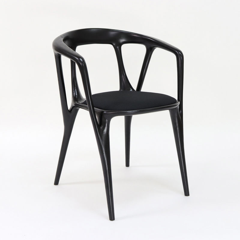 2024 Vintage Nitrolacquer Finish Wooden Artistic Customized Furniture Fabric Upholstery Dining Chair for Restaurant