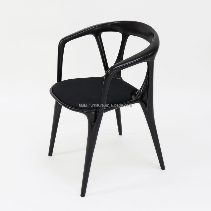 Wooden Artistic Customized Fabric Upholstery Solid Wood Dining Chair for Modern Restaurant Seating Solution