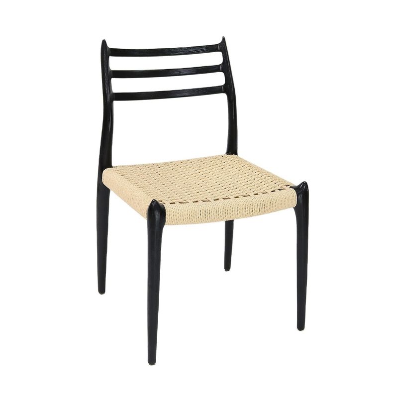 Nordic Modern Hand-woven Cord Wooden Dining Chair Made of Natural Solid Wood for Furniture