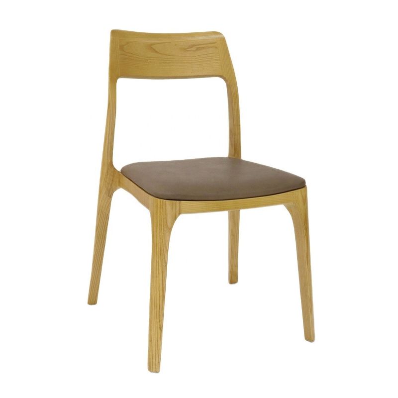 Nordic Modern Dining Room Solid Wood Frame Leather Dining Stackable Chair Timeless and Classic Design