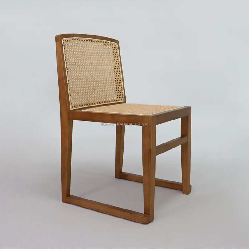 Solid Wood Dining Chairs U Stackable Rattan Backrest Furniture for Hotel Restaurant NO Folded Furniture Finish Nitrolacquer