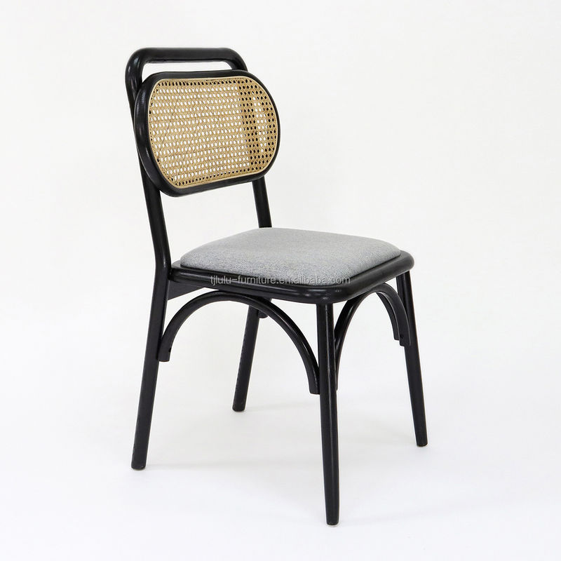 Customized Designs Wooden Rattan Chair for Dining W47*D51*H82.5CM in Natural Solid Wood