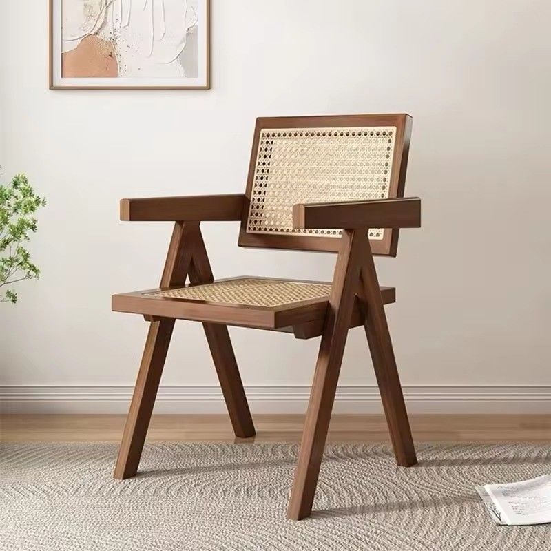 Solid Wood and Rattan Upholstery Nordic Dining Chair for Restaurant Modern Home Furniture Design